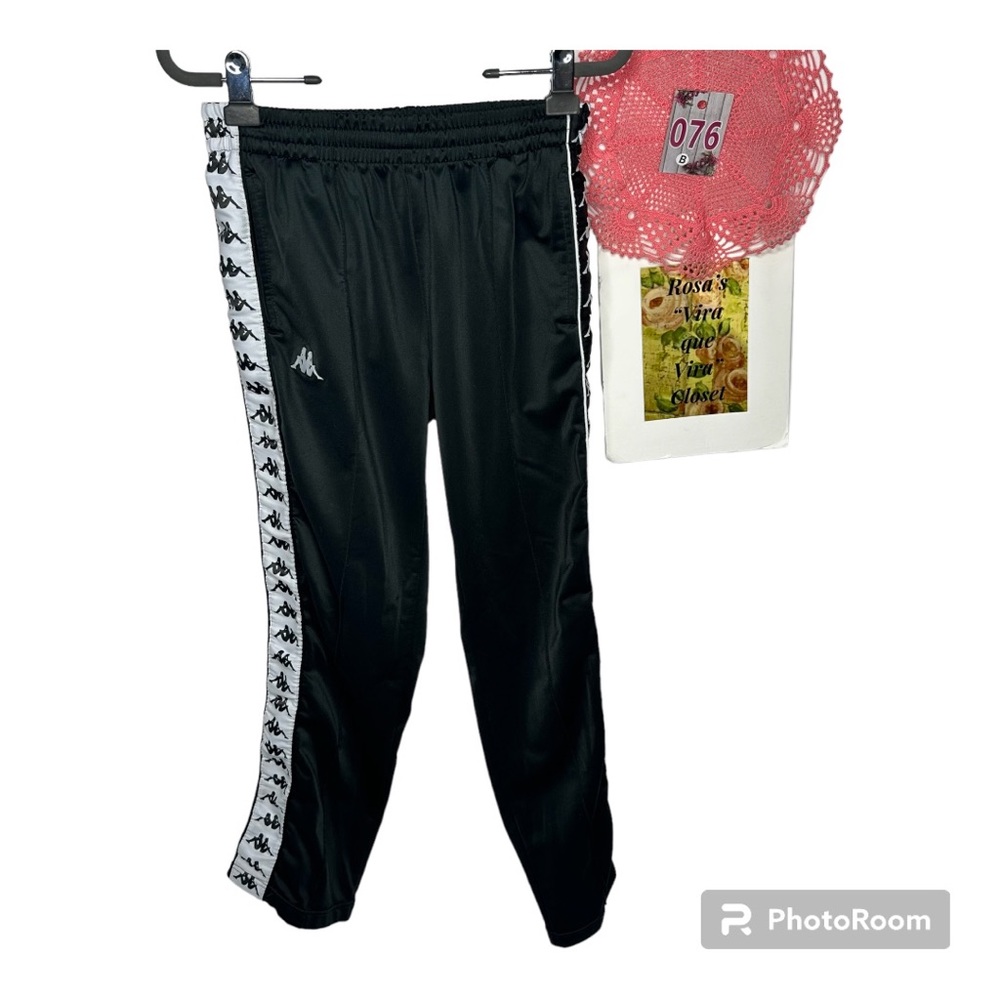 Kappa Kids Sweat Pants Black and White Size Medium
